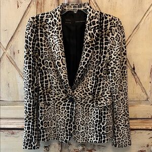 Zara basic leopard blazer